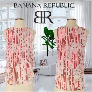 Banana Republic Orange Bamboo Print Overlay Top 4